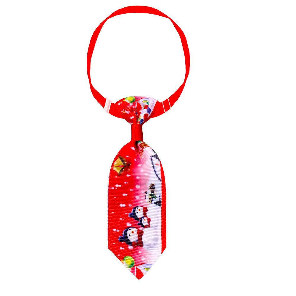 KFX-9958973 Christmas-Themed Pet Necktie with Adjustable Scarf - Various Color Options Available