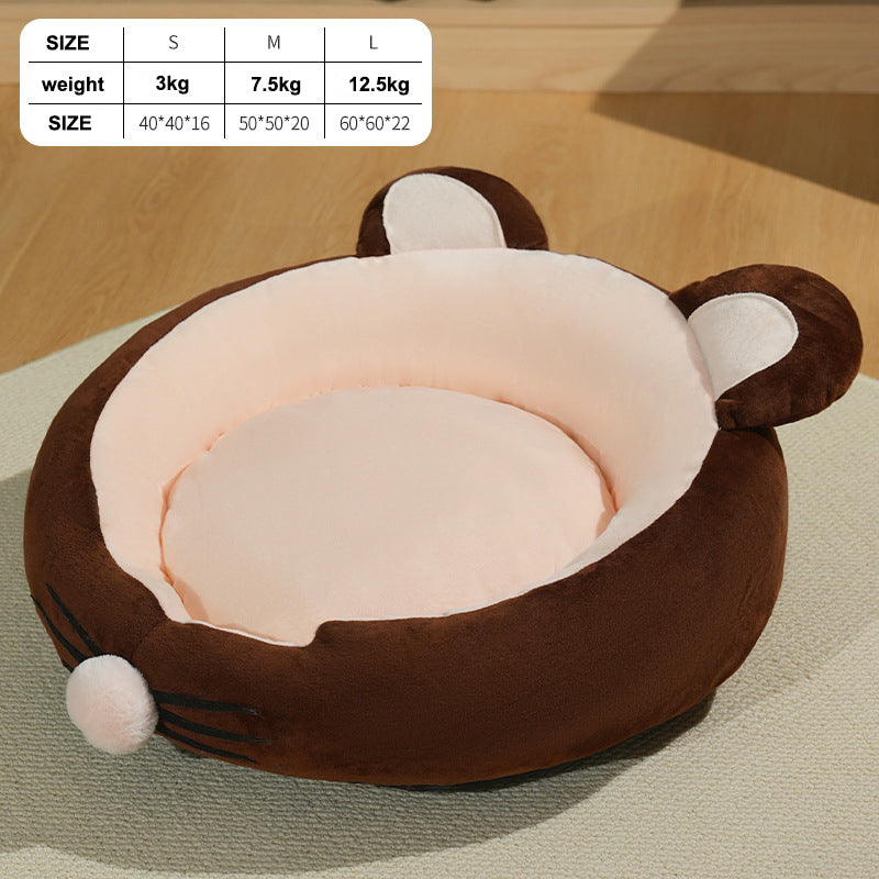 KFX-9960765 Lamb Wool Calming Pet Bed with Soft Padding for Ultimate Comfort