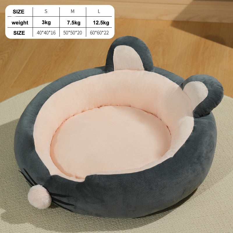 KFX-9960765 Lamb Wool Calming Pet Bed with Soft Padding for Ultimate Comfort