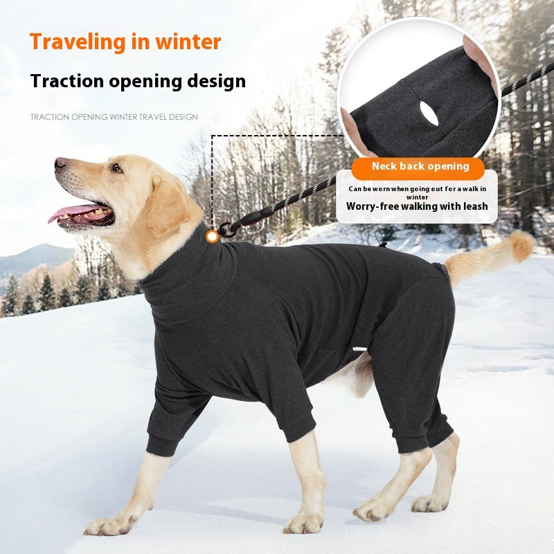 KFX-9961789 Warm Polar Fleece Dog Clothes with High Collar in Dark Gray and Wine Red