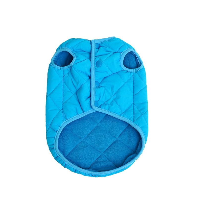 KFX-9962301 Warm Polar Fleece Vest for Cats in Sky Blue and Bamboo Green - Sizes S, M, L