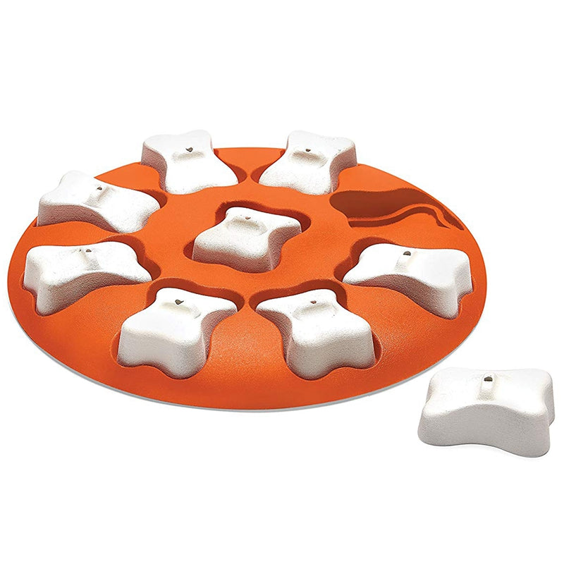 KFX-9963325 Educational Leak-Resistant Food Toy for Pets in Orange and White, Durable Plastic Design