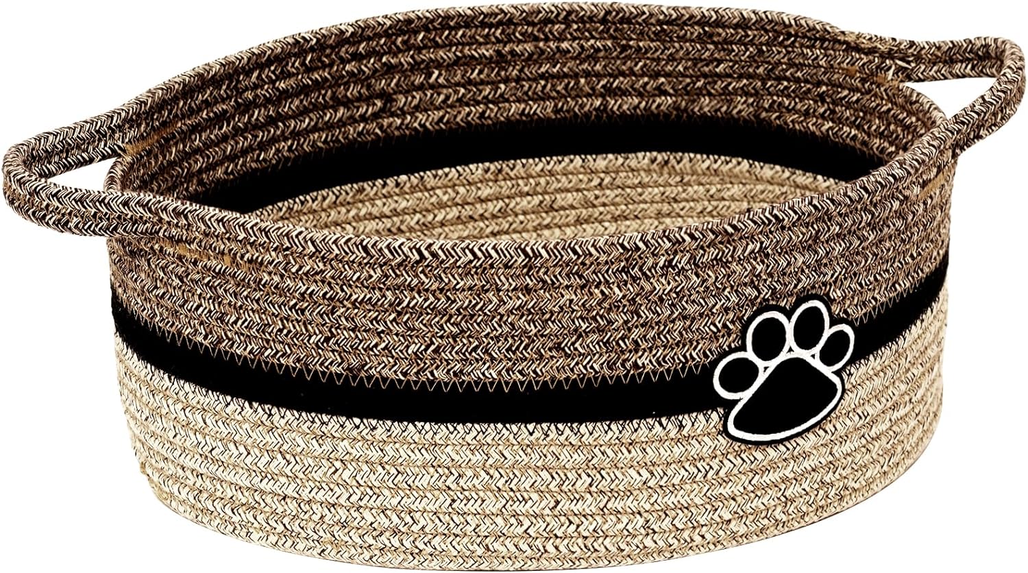 KFX-9963965 Handmade Cotton Woven Basket for Organizing Toys, Nursery, and Home Décor - Light Beige