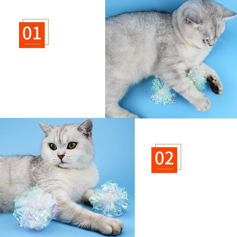 KFX-9964093 Colorful Noise-Making Paper Ball Cat Toy for Engaging Self-Play and Entertainment