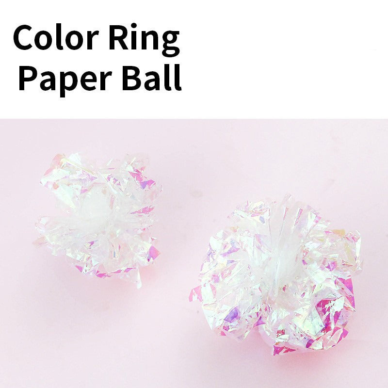 KFX-9964093 Colorful Noise-Making Paper Ball Cat Toy for Engaging Self-Play and Entertainment