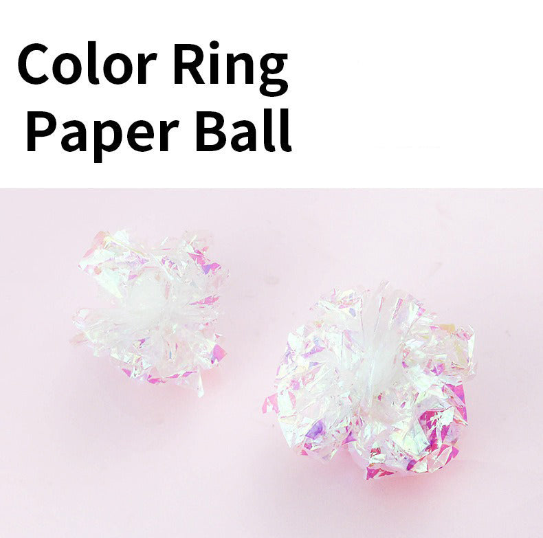 KFX-9964093 Colorful Noise-Making Paper Ball Cat Toy for Engaging Self-Play and Entertainment