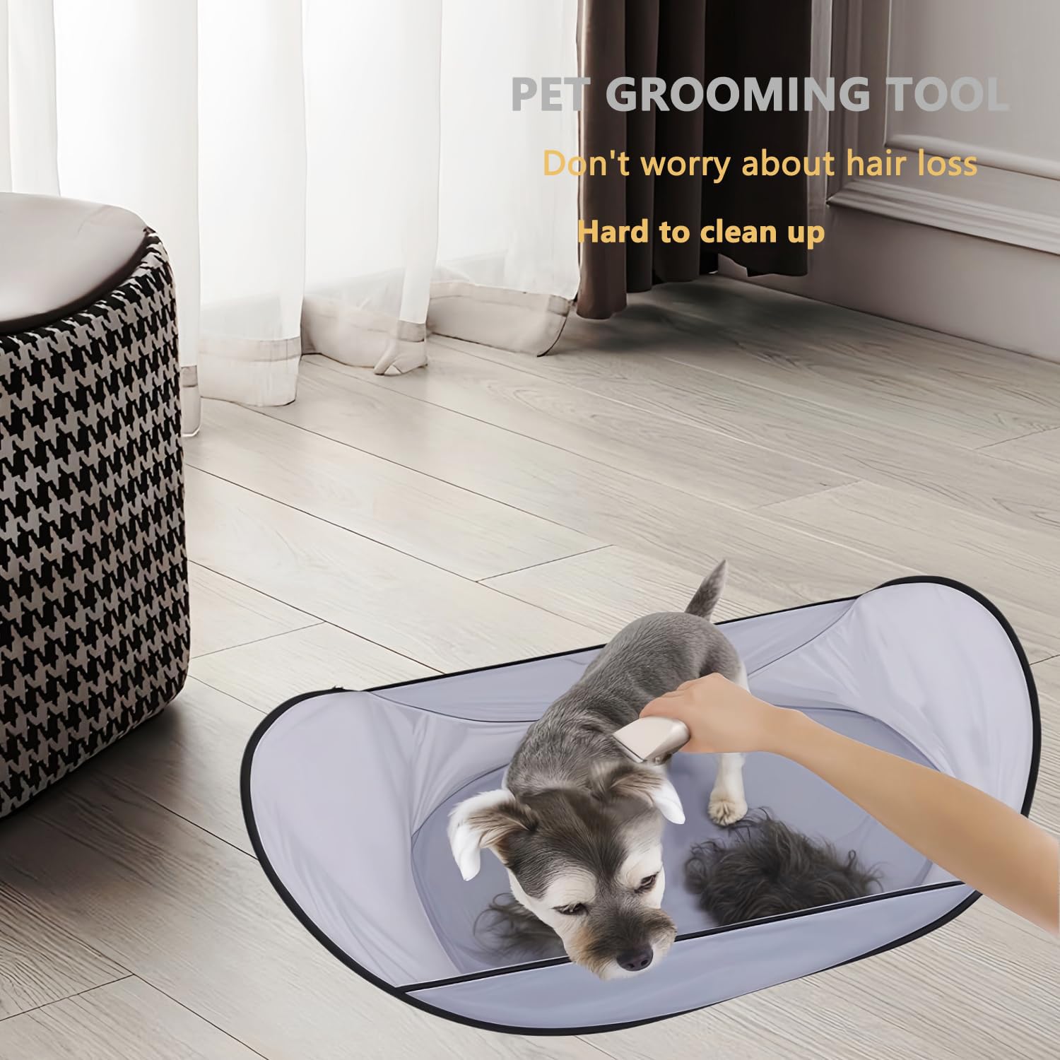KFX-9964349 Waterproof Adjustable Pet Grooming Cape for Easy Trimming and Shaving of Dogs and Cats