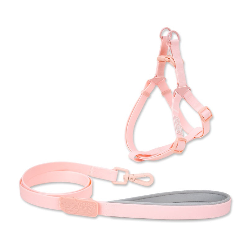 KFX-9966269 Waterproof PVC Pet Collar with Traction Rope – Durable and Comfortable Design