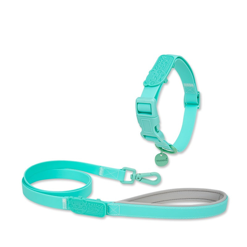 KFX-9966269 Waterproof PVC Pet Collar with Traction Rope – Durable and Comfortable Design