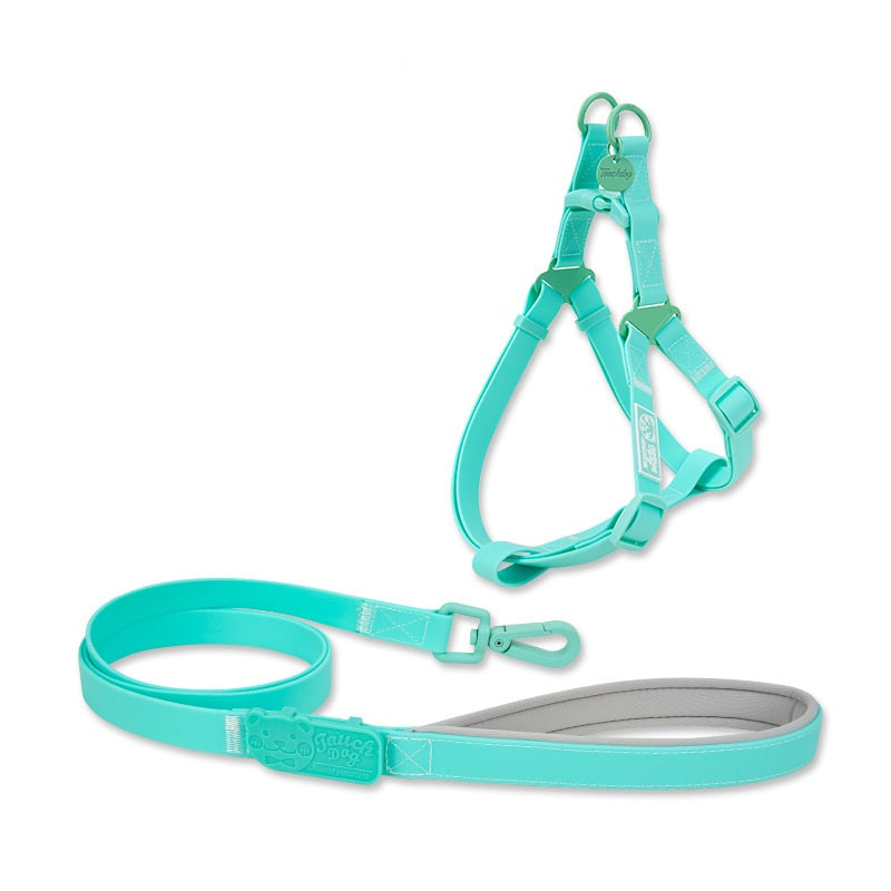 KFX-9966269 Waterproof PVC Pet Collar with Traction Rope – Durable and Comfortable Design
