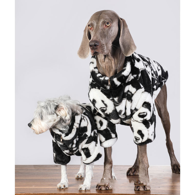 KFX-9966909 Warm Thick Padded Coat for Cats and Dogs - Cotton, Black and White, Multiple Sizes Available