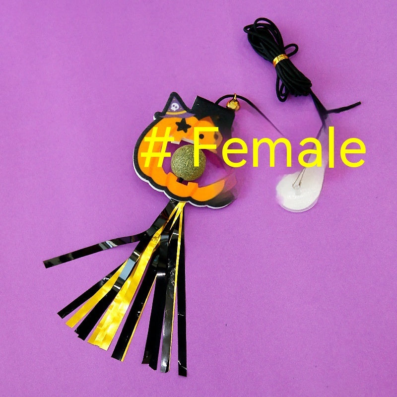 KFX-9967293 Elastic String Cat Teaser Stick with Felt Dolls and 2m Elastic Rope