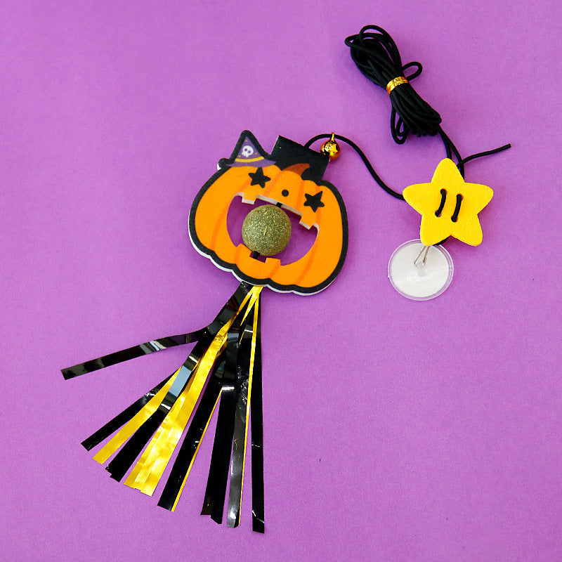 KFX-9967293 Elastic String Cat Teaser Stick with Felt Dolls and 2m Elastic Rope
