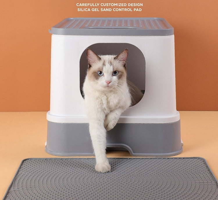 KFX-9968061 Silicone Cat Litter Box Mat for Easy Sand Collection and Clean Ground