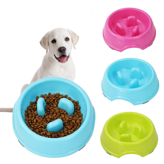 KFX-9968445 Anti-Choking Slow Feeder Bowl for Pets – Melamine, Non-Slip, Multi-Color Options
