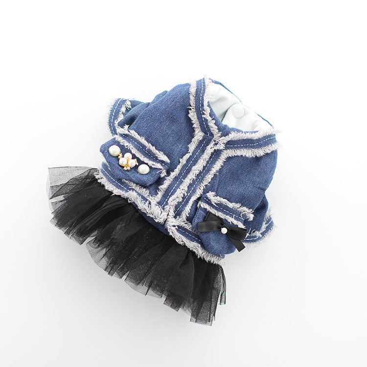 KFX-9968829 Fragrant Denim Tutu Skirt for Dogs - Stylish Four-Legged Casual Wear