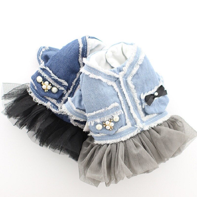 KFX-9968829 Fragrant Denim Tutu Skirt for Dogs - Stylish Four-Legged Casual Wear