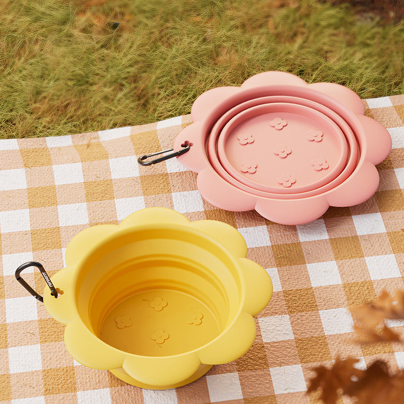 KFX-9975485 Collapsible Silicone Dog Bowl for Travel - BPA Free, Foldable with Carabiner, Ideal for Food and Water