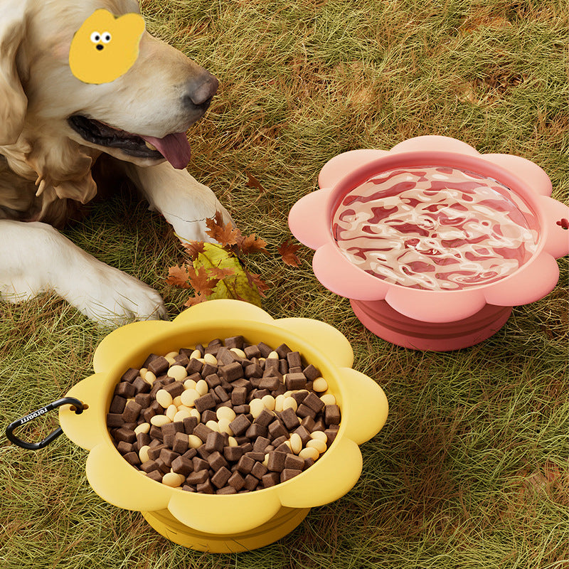 KFX-9975485 Collapsible Silicone Dog Bowl for Travel - BPA Free, Foldable with Carabiner, Ideal for Food and Water