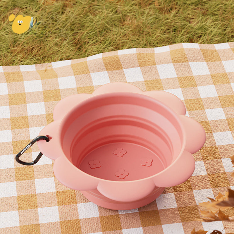 KFX-9975485 Collapsible Silicone Dog Bowl for Travel - BPA Free, Foldable with Carabiner, Ideal for Food and Water