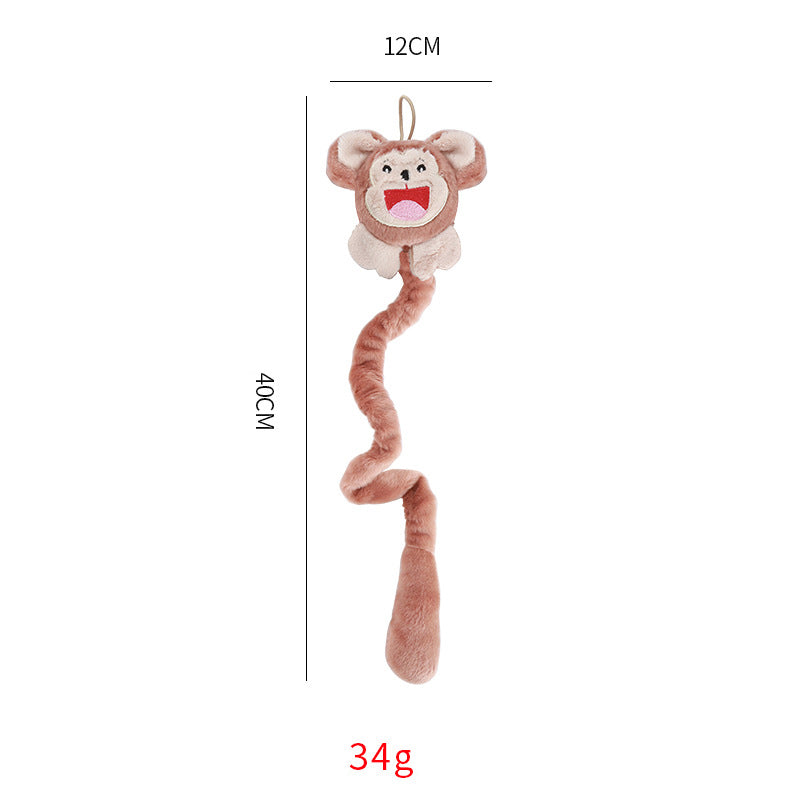 KFX-9977661 Spring-Loaded Durable Plush Cat Toys with Catnip for Chewing and Hanging