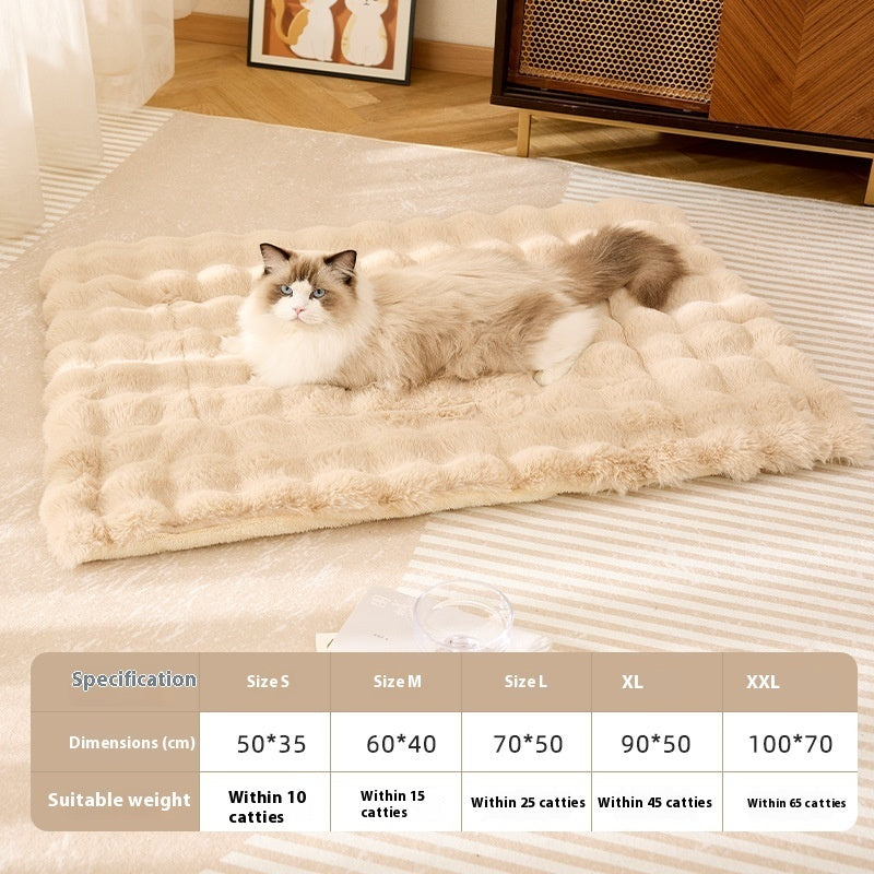 KFX-9978045 Cozy Flannel Pet Blanket for Cats - Thickened Lambswool Sleeping Mat