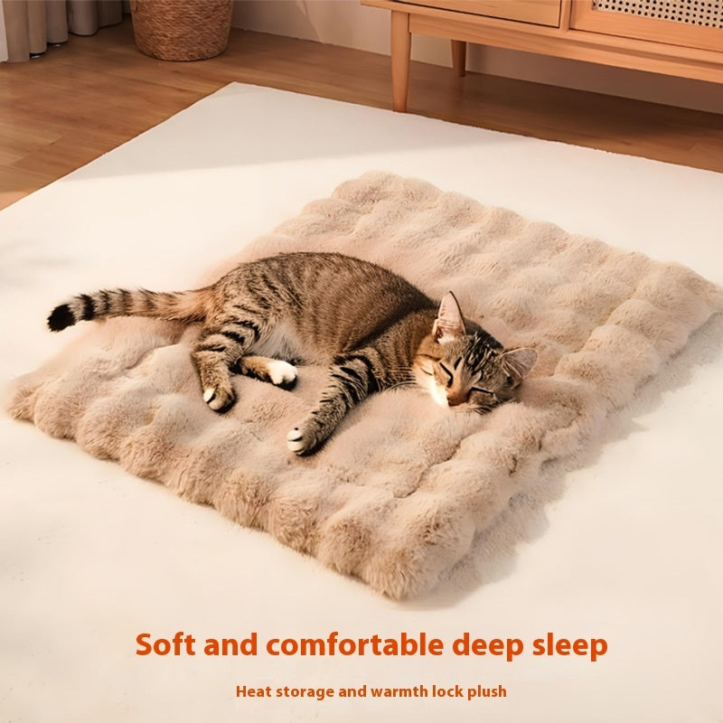 KFX-9978045 Cozy Flannel Pet Blanket for Cats - Thickened Lambswool Sleeping Mat