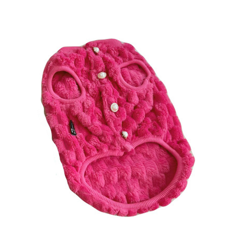 KFX-9978557 Cozy Emerald and Agate Rose Plush Vest for Cats and Dogs