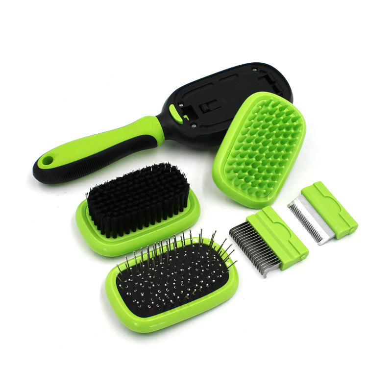 KFX-9979581 5-in-1 Pet Grooming Brush Set for Dogs and Cats - ABS & Stainless Steel with Massage Function