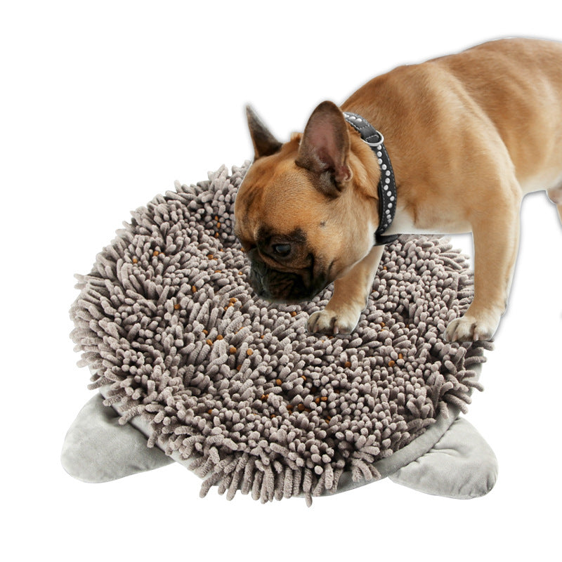 KFX-9979837 Pet Training Sniffing Pad - Interactive Slow Food Game Mat for Dogs and Cats, 45x45cm Gray