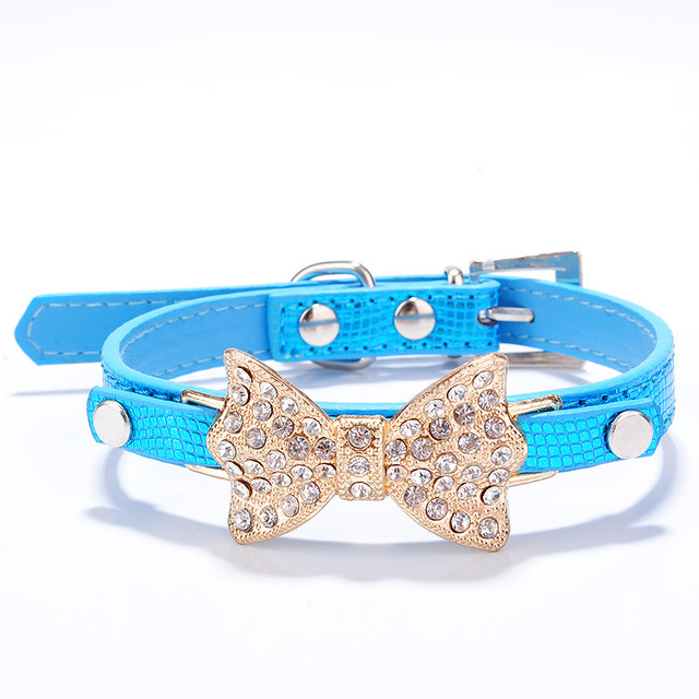 KFX-9979965 Rhinestone Dog Collar in PU Material - Adjustable Sizes XS to M