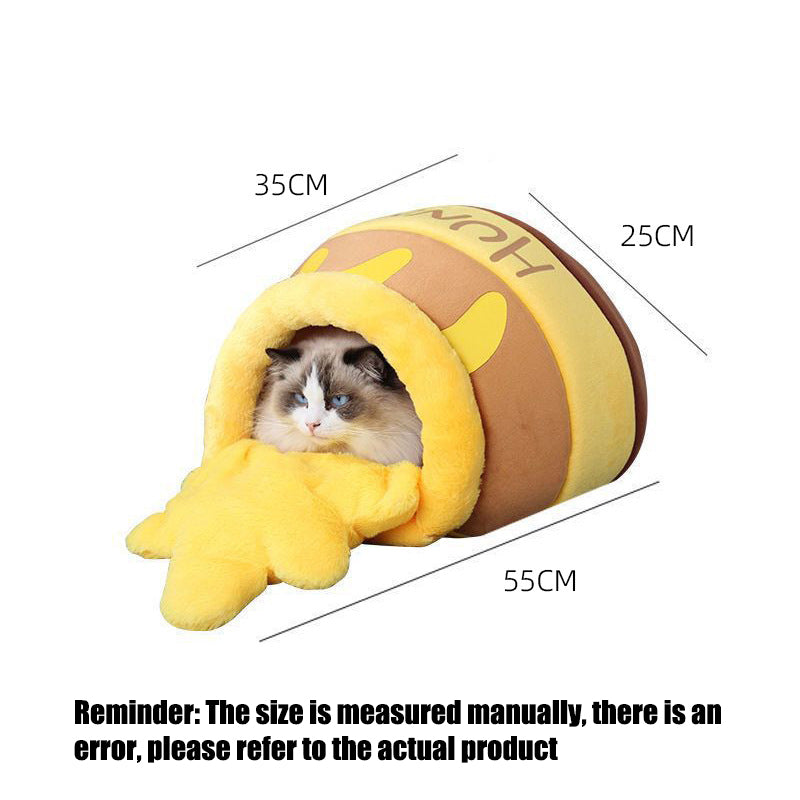KFX-9981245 Comfortable Memory Foam Cat Bed with Stylish Washable Cover and Removable Cushion