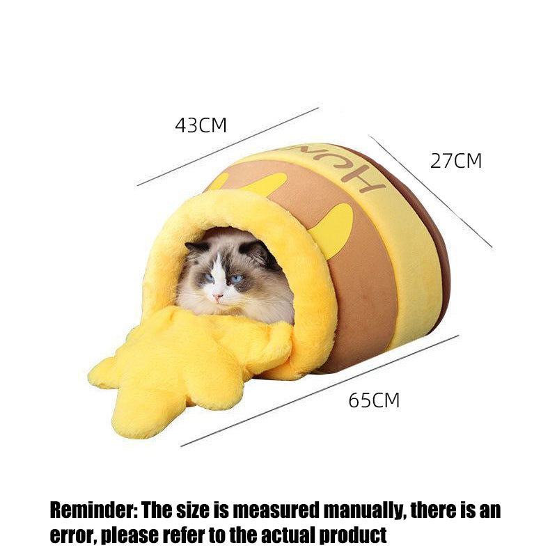 KFX-9981245 Comfortable Memory Foam Cat Bed with Stylish Washable Cover and Removable Cushion