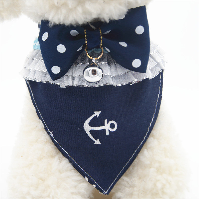 KFX-9985725 Geometric Bow Tie Dog Collar in Pink, Blue, Yellow - Detachable and Adjustable Pet Accessory