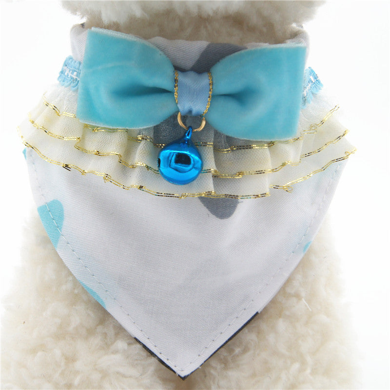 KFX-9985725 Geometric Bow Tie Dog Collar in Pink, Blue, Yellow - Detachable and Adjustable Pet Accessory