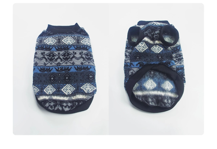 KFX-9988285 Cozy Geometric Patterned Pet Vest for Autumn and Winter
