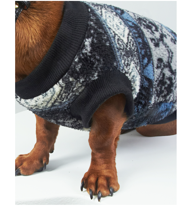 KFX-9988285 Cozy Geometric Patterned Pet Vest for Autumn and Winter