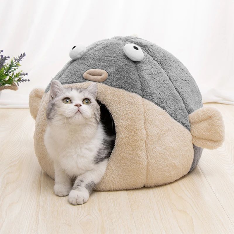 KFX-9989565 Balloonfish-Shaped Pet Mat Cushion for Cats and Small Dogs – Cozy Indoor Bed Accessory