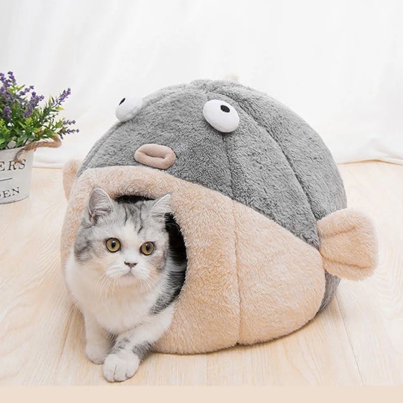 KFX-9989565 Balloonfish-Shaped Pet Mat Cushion for Cats and Small Dogs – Cozy Indoor Bed Accessory