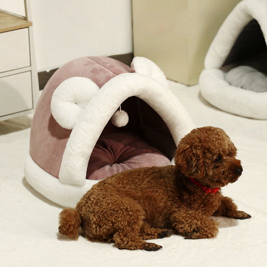 KFX-9996861 Cozy Self-Warming Pet Tent Bed for Cats and Small Dogs - Two Sizes Available