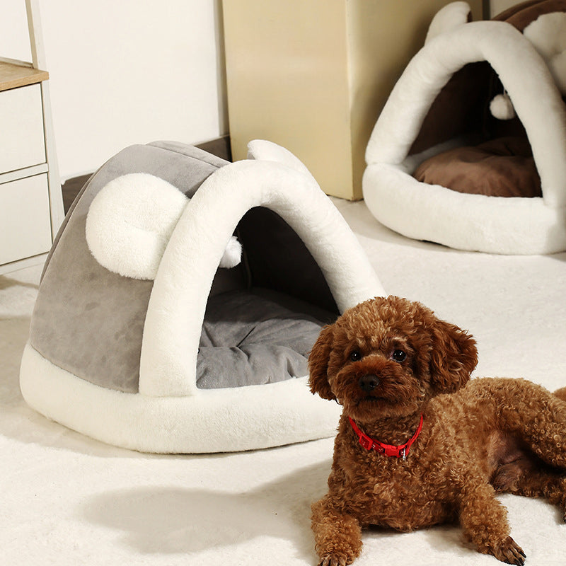 KFX-9996861 Cozy Self-Warming Pet Tent Bed for Cats and Small Dogs - Two Sizes Available