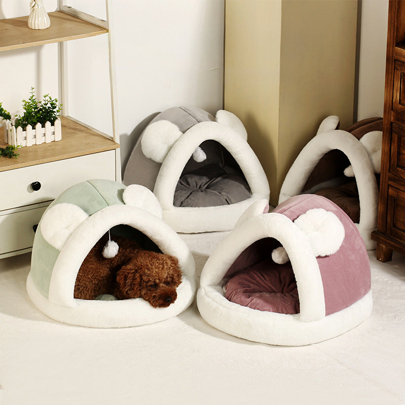 KFX-9996861 Cozy Self-Warming Pet Tent Bed for Cats and Small Dogs - Two Sizes Available