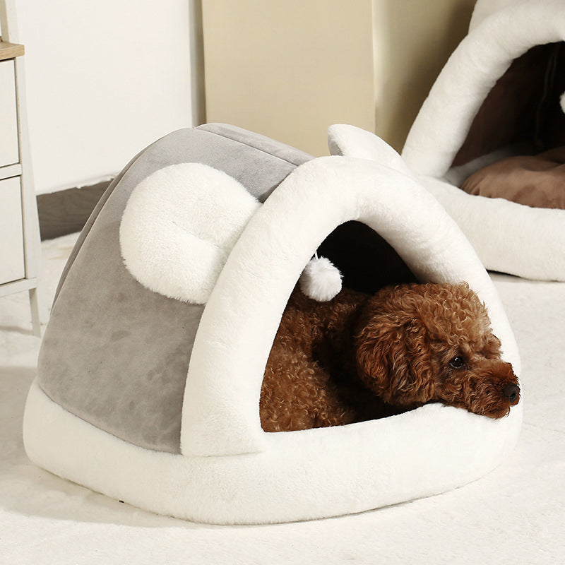 KFX-9996861 Cozy Self-Warming Pet Tent Bed for Cats and Small Dogs - Two Sizes Available