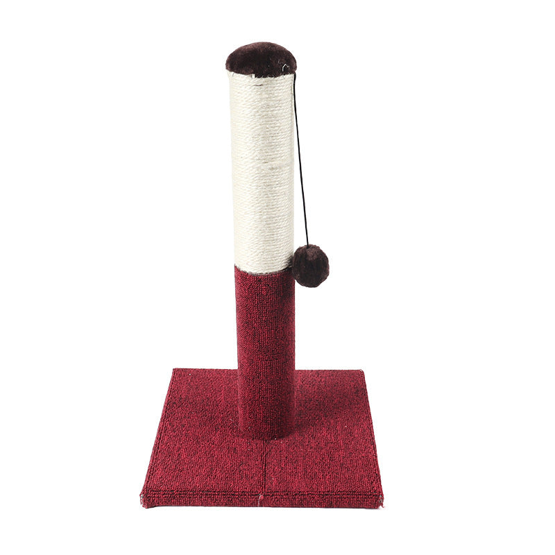 KFX-9998525 Cat Climbing Pole with Plush and Sisal, 30x30x50 cm, Gold Silver Color, Includes Grabbing Board and Toy Ball