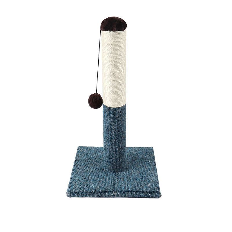 KFX-9998525 Cat Climbing Pole with Plush and Sisal, 30x30x50 cm, Gold Silver Color, Includes Grabbing Board and Toy Ball