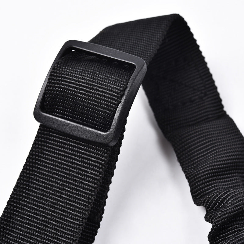 KFX-9999037 Elastic Retractable Pet Car Seat Belt for Safety Travel, Black Nylon Towing Rope, 53-74cm Length