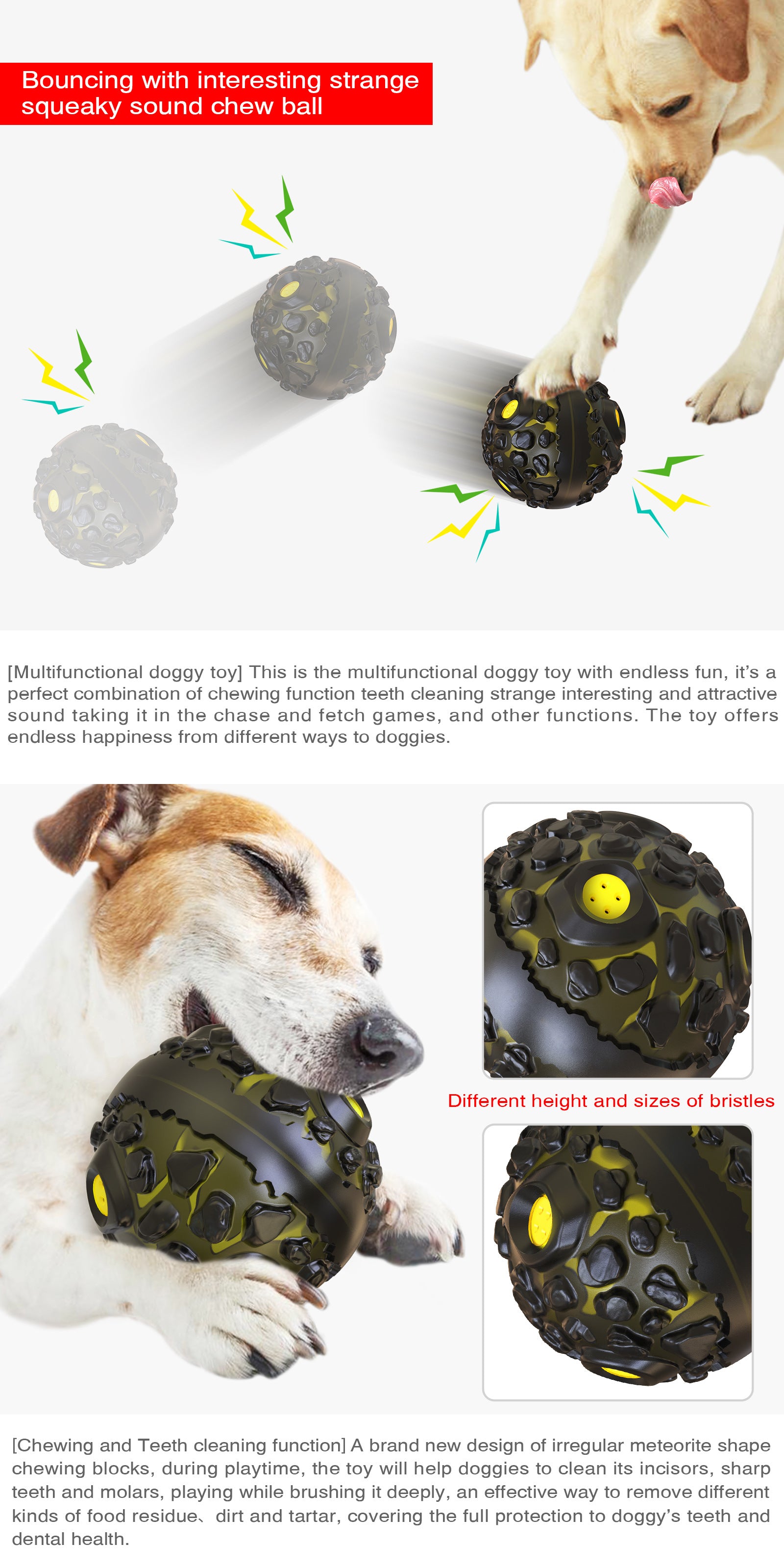 Meteorite Strange Sound Teether Ball Dog Toy Pet Supplies
