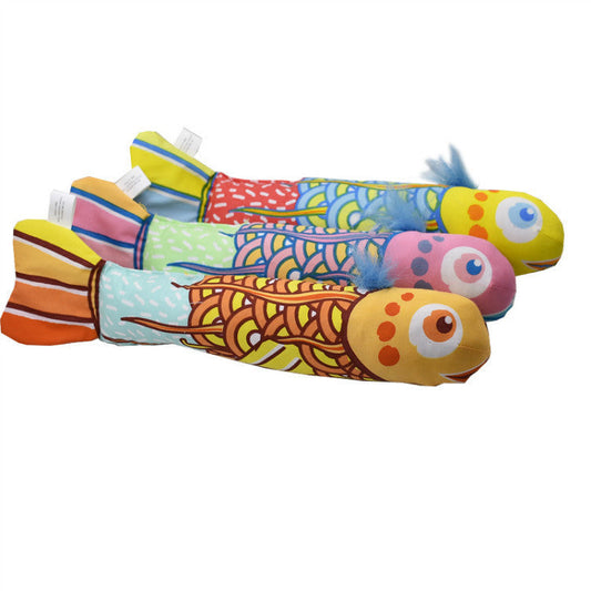 Mint Fish Pet Plush Simulation Fish Pillow Cat Toy