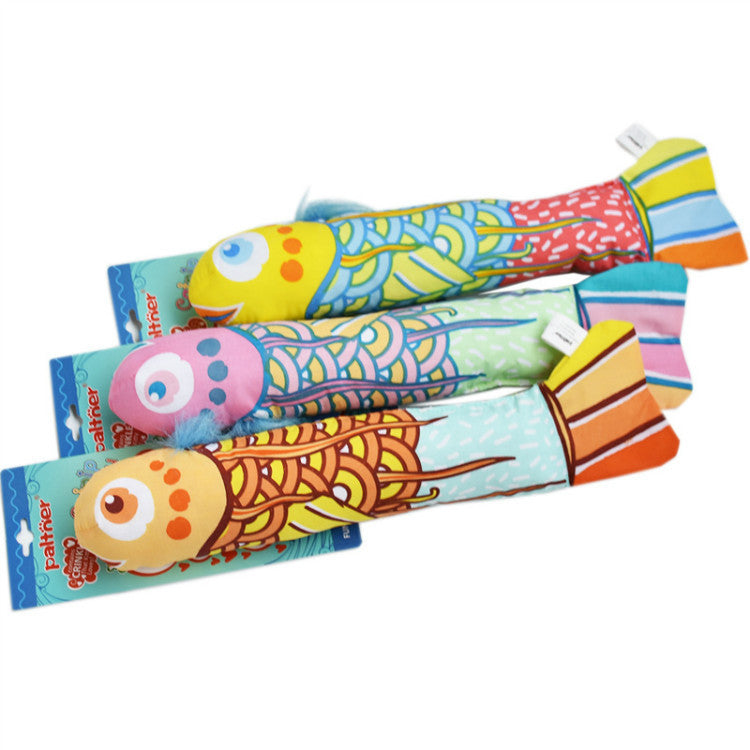 Mint Fish Pet Plush Simulation Fish Pillow Cat Toy