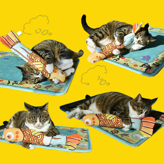 Mint Fish Pet Plush Simulation Fish Pillow Cat Toy
